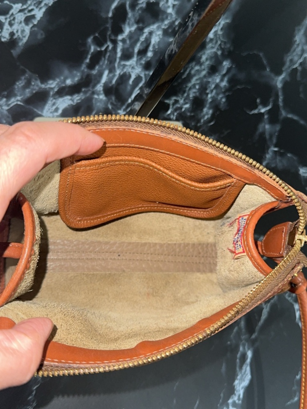 DOONEY & BOURKE Small Bag Purse Leather Crossbody Bag in Brown and Tan AUTHENTIC - Picture 11 of 11